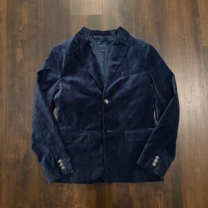 Janie and Jack Midnight Blue Velvet Blazer Kids 16